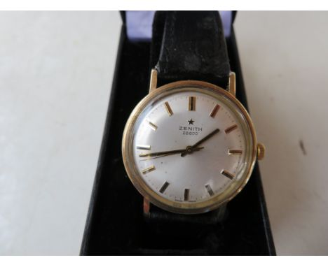 Gents Zenith 9ct gold cased vintage wristwatch. All round very good condition. We believe this has been over wound