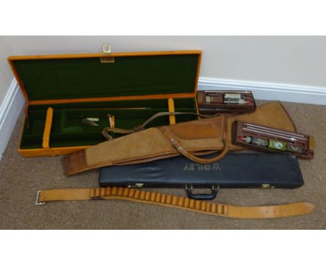 Gun cleaning kit including cleaning rods, patches, Young's cleaner etc in Riley case, two Outers Gun Cleaning Rods, Ralph Gra