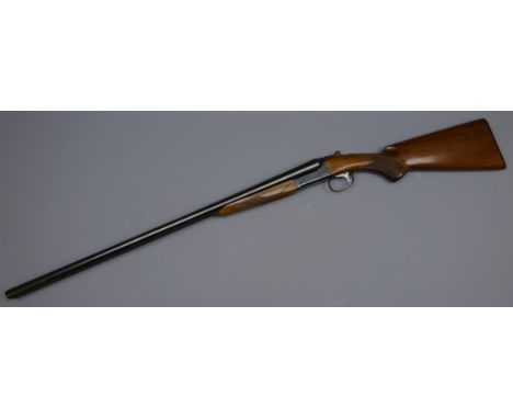 SKB 12 bore side by side shot gun, single trigger auto safety non-ejector, 71cm barrels stamped 729'' 23/4 31/4Tons, 1282 BNP
