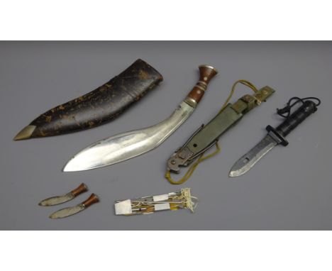 Parachute Regiment survival type knife with 13cm saw back blade stamped Taiwan, with accessories in plastic scabbard and a Ku