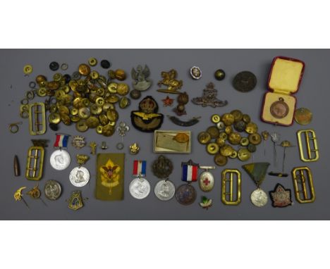 Collection of Military cap badges incl. RAF, Royal Engineers, RFC, Royal Engineers, Royal Artillery,  Fife and Forfar Yeomanr