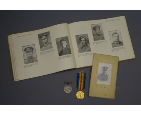 WW1 pair of medals comprising British War Medal and Victory Medal awarded to 24952 Pte. F. Whiteoak W.Rid,R with a photograph