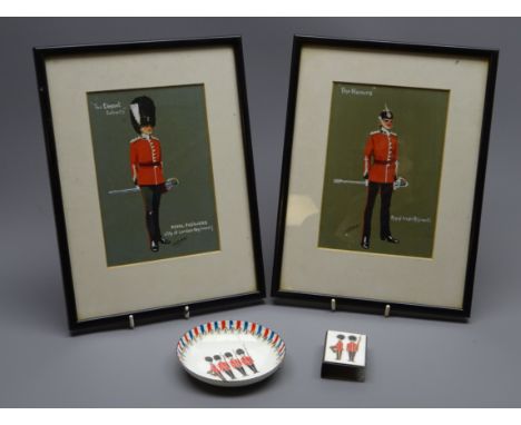 Jack Challenor (20th century),  pair military pictures of soldiers each in dress uniform, entitled 'Royal Fusiliers' and 'Roy
