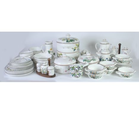 NINETY ONE PIECE VILLEROY & BOCH 'BOTANICA' PATTERN DINNER AND TEA SERVICE including tea service for eight persons; a pair of