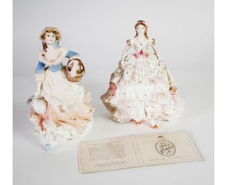 ROYAL WORCESTER LIMITED EDITION CHINA FIGURE 'ROYAL DEBUT' (CW 159), 8 1/4" (21cm) high and a COALPORT CHINA FIGURE from the 