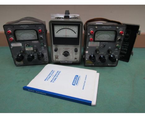 Two G&amp;E Bradley Ltd multimeters to include type CT471 and CT471C with instruction manual together with a Hewlett Packard 