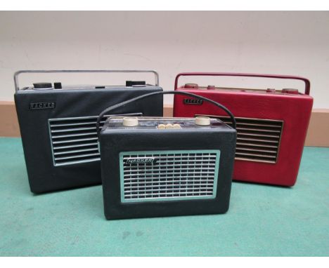 Three 1960's Hacker portable transistor radios to include Mini-Herald RP17A, Herald RP30 and VHF Herald RP37A 
