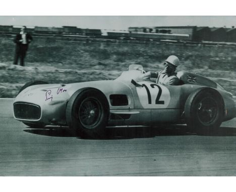 Stirling Moss signed 12x8 inch black and white vintage photo. Good condition. All autographs come with a Certificate of Authe