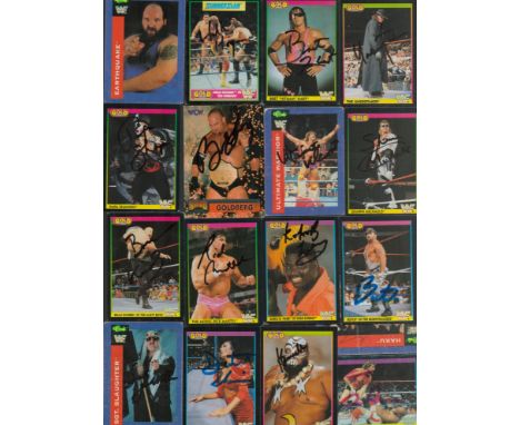 WWE collection 15, signed vintage Westling trading cards includes legendary names such as Hulk Hogan, Brett Hart, Shawn Micha