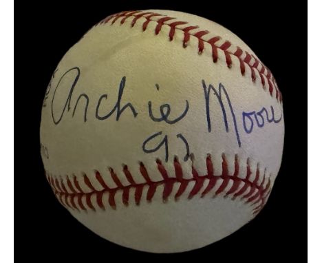 Archie Moore signed baseball in display case. December 13, 1913 - December 9, 1998) was an American professional boxer and th