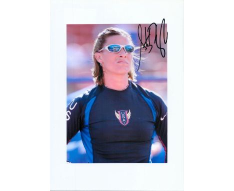 Athletics Stacey Dragila signed 12x8 inch colour photo. Stacy Renée Mikaelson known as Stacy Renée Dragila (born 25 March 197