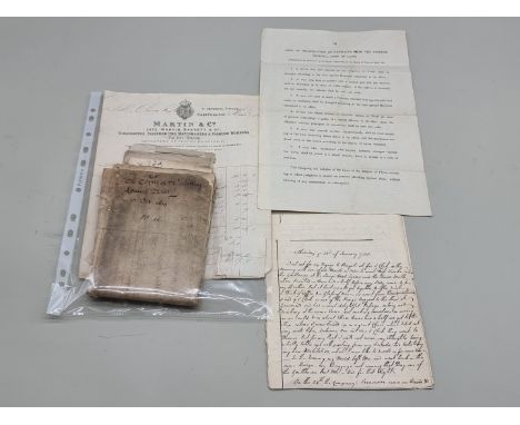 MISCELLANY:&nbsp;a small printed and manuscript miscellany, to include a 6 page (partial?) account of a voyage to Bengal date