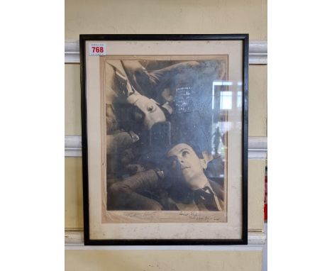CECIL BEATON:&nbsp;photographic portrait of Beaton by Peter North, cream-toned bromide print on paper mount, 1920s, approx 23