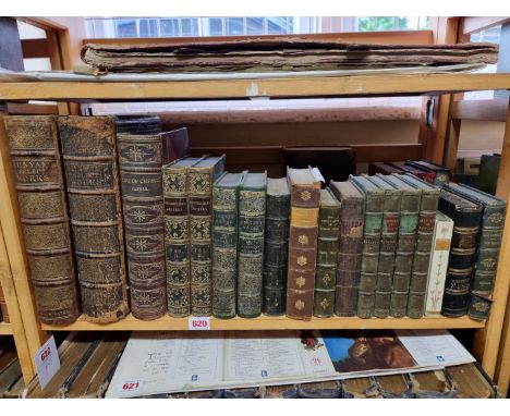 BINDINGS:&nbsp;collection of 22 volumes over one shelf, largely 19th century publications, various sizes and condition. (One 