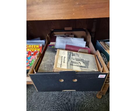 GALLIMAUFREY:&nbsp;a box of various including 2 1930s manuscript ledgers of astronomical calculations by one Lieutenant Colon