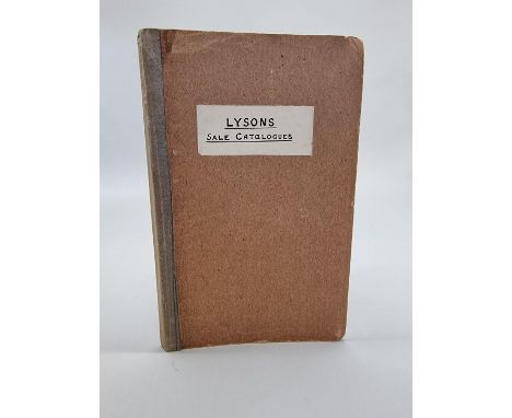 LYSONS FAMILY:&nbsp;AUCTION CATALOGUES: bound volume containing six printed auctions catalogues, 1887-1932, each pertaining t