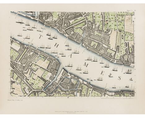 NO RESERVE London.- London Topographical Society (publisher) &amp; John Rocque. Rocque's Map of London, 1746, facsimile editi