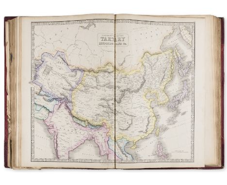 Atlases.- World.- Philip (George) New General Atlas, 74 lithograph double-page maps and charts, contemporary hand-colouring, 