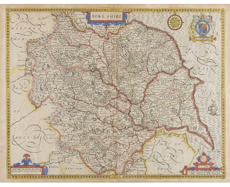 Yorkshire.- Speed (John) York Shire, county map, engraving with hand-colouring, platemark 390 x 510 mm (15 1/4 x 20 in), shee