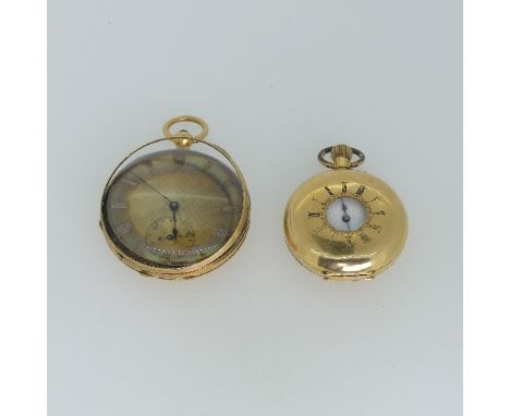 An 18k yellow gold Pocket Watch, the movement marked 'Picard Geneve', the champagne dial with engine turned decoration, Roman
