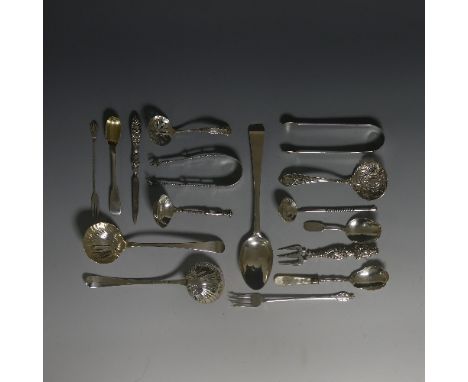 A George III Irish silver Table Spoon, hallmarked Dublin, 1774, with very worn shell reverse, 21.8cm long, together with a pa