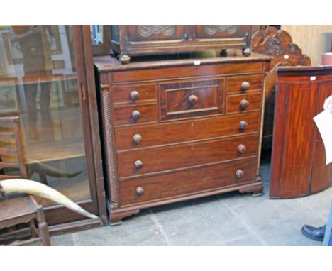 A 19th Century mahogany Scotch Lum chest, width 130cm, depth 57cm & height 120cm.