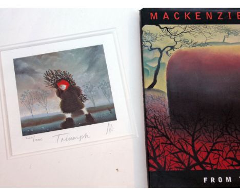 Mackenzie Thorpe, "Triumph", limited edition print, 13cm x 11cm, signed in pencil, unframed, comes with book.