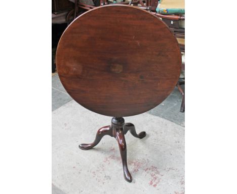 A George III mahogany tripod table, diam. 74.5cm & height 72cm.