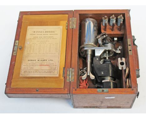 A Mcinnes-Dobbie patent steam engine indicator, boxed.