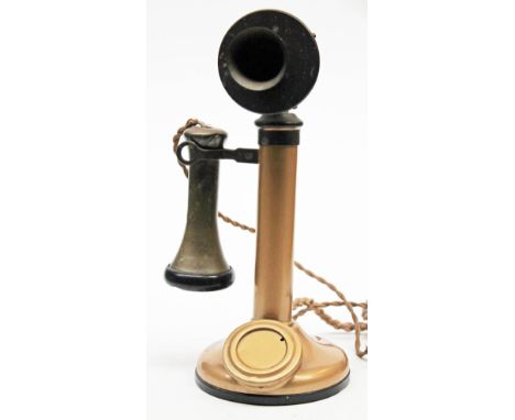 A vintage candlestick telephone, height 31.5cm.  CONDITION REPORT - reputedly from the Rolls Royce factory at Crewe, general 
