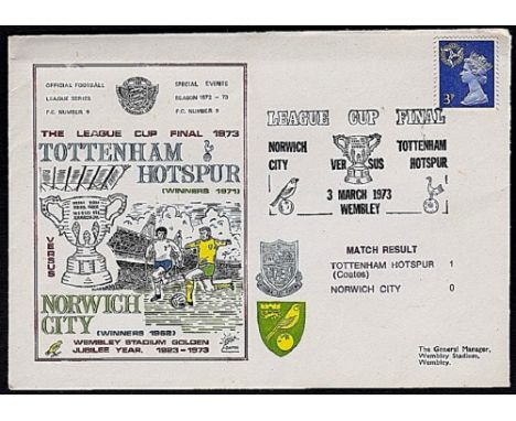 Great Britain - 1973 (3 Mar)  Football Cover Norwich City versus Tottenham Hotspur with match result cachet, p/a.