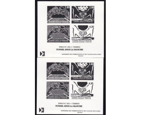 Great Britain - 1994  Channel Tunnel black print as S91216 (x2).
