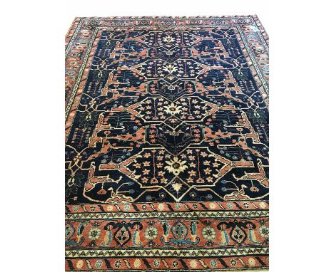 BIDJAR GARROUS CARPET, 300cm x 240cm, of stylised horn, palmette and vine design.