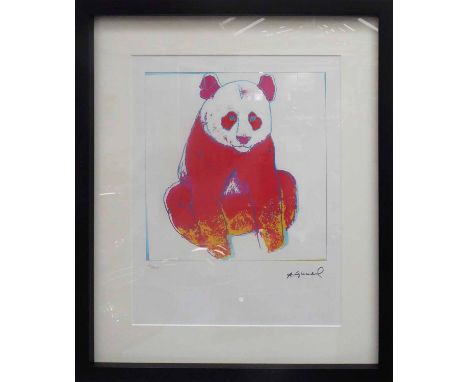 ANDY WARHOL 'Giant panda', from Endangered Species portfolio, 1983 lithograph, hand numbered limited ed 15/100 by Leo Castell