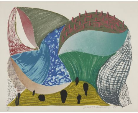 David Hockney OM CH RA,
British b. 1937-

Gorge d'Incre (from Some More New Prints), 1993;

lithograph and screenprint on Arc