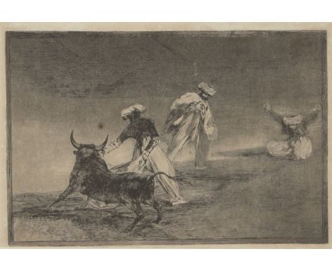 Francisco José de Goya y Lucientes,Spanish 1746-1828, Capean otro encerrado (from La Taurmaquia), c. 1810; etching with aquat