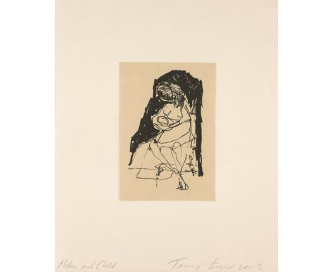 Tracey Emin CBE RA,British b. 1963-Mother and child, 2011;etching with Chine-collé on 300gsm Somerset paper,signed, titled, d