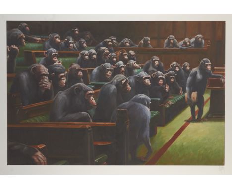 Mason Storm,British b.1966-Monkey Parliament I; Monkey Parliament II;each giclée on Hahnemühle Museum etching 350gsm wove,eac