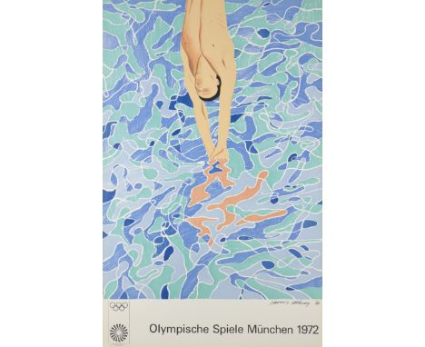 David Hockney OM CH RA,British b. 1937-Olympische Spiele München, 1972;offset lithographic poster in colours on thin wove,sta