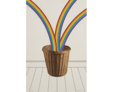 Patrick Hughes,British b.1939-Untitled (Rainbow Basket);archival pigment print with hand-colouring on wove,signed and numbere