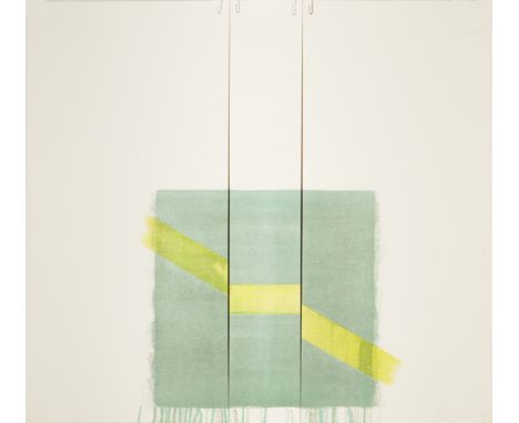 Richard Smith,British 1931-2016,Two of a Kind IIa (yellow line on green, straight), 1978;lithograph on wove,signed, dated and