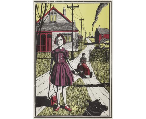 Grayson Perry CBE RA,British b. 1960-Julie in Canvey Island from Six Snapshots of Julie, 2015 (colour);woodcut in colours on 