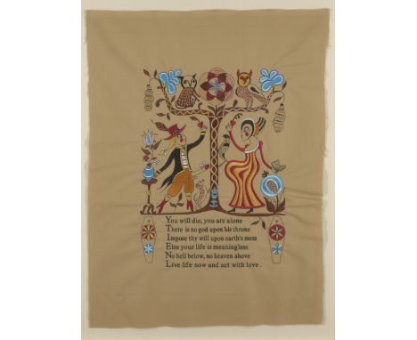 Grayson Perry,British b.1960- Recipe for Humanity, 2005; embroidery on cloth, signed and numbered verso, from an edition of 2