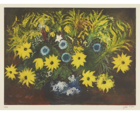 John Piper,British 1903-1992,Yellow Flowers, 1987;etching with aquatint on Vélin Arches 300gsm wove,numbered 12/ 100,printed 