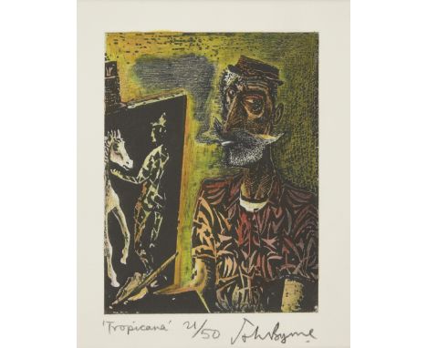 John Patrick Byrne,Scottish b. 1940-Tropicana, 2011;etching in colours on Arches 270gsm wove,signed and numbered 21/50 in pen