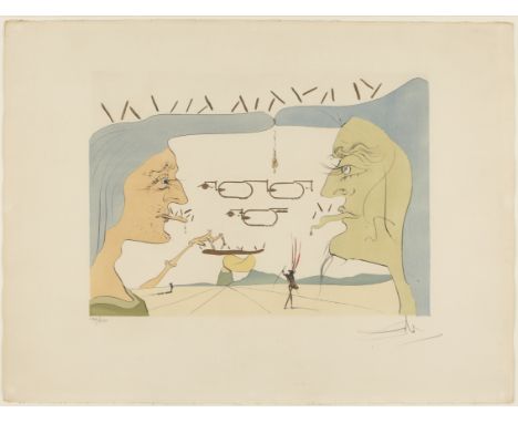 Salvador Dali,Spanish 1904-1989,Le Telegraphe (Michler & Löpsinger 818a), 1975; etching with aquatint in colours on Arches pa