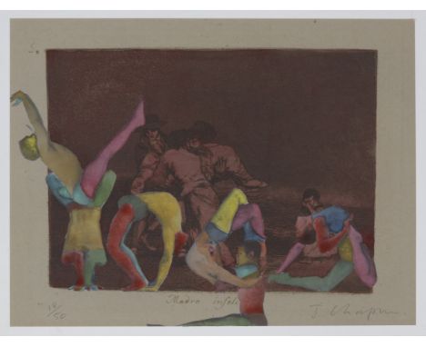 Jake Chapman,British b. 1966-Disasters of YoGa, 2022;digital print with handcolouring on wove,signed and numbered 18/50 in pe