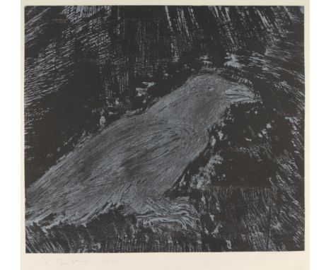 Jim Dine,American b. 1935-Red Raven III (Carpenter 147);woodcut and soft-ground etching printed in black and blue on wove,sig