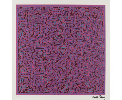 Keith Haring,American 1958-1990,Untitled (pink);serigraph in colours on wove,signed in the plate and numbered 47/50 in pencil