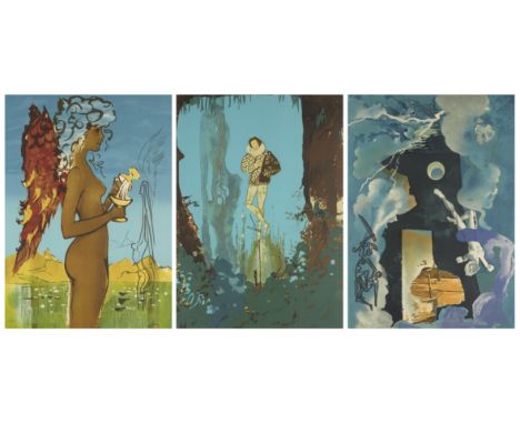 Salvador Dali,Spanish 1904-1989,The Trilogy of Love [Field 76-3], 1976;the complete suite of three lithographs in colour on w